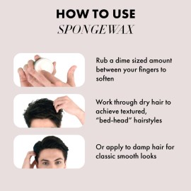 Hanz de Fuko Sponge-Wax - Premium Mens Hair Styling Wax with Medium Hold & Semi-Matte Finish - 2oz Hanz de Fuko Sponge-Wax - Premium Mens Hair Styling Wax with Medium Hold & Semi-Matte Finish - 2oz