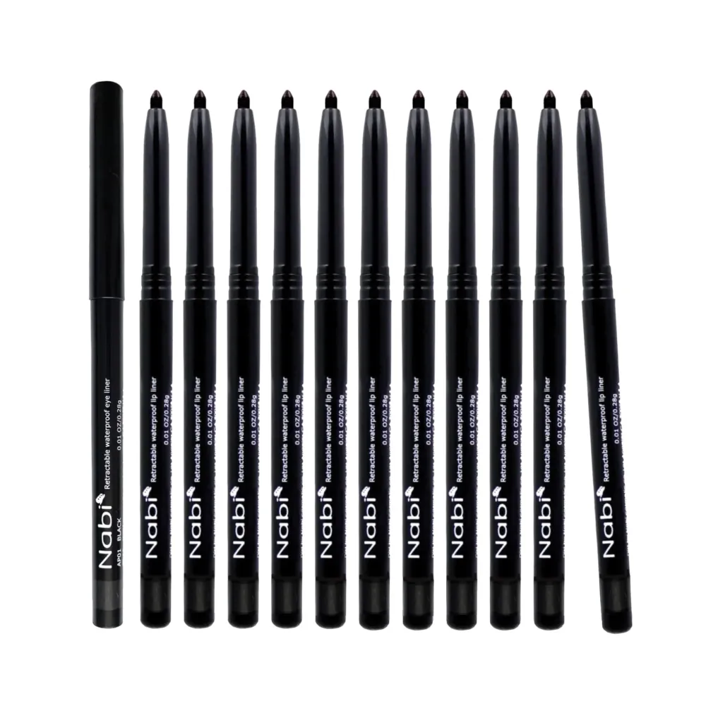 Nabi Retractable Waterproof Eyeliner Pencil - 12Pack SmudgeProof, LongLasting & Hypoallergenic Professional Makeup Eyeliner for Sensitive Eyes Nabi Retractable Waterproof Eyeliner Pencil - 12Pack SmudgeProof, LongLasting & Hypoallergenic Professional Makeup Eyeliner for Sensitive Eyes