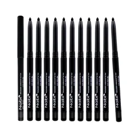 Nabi Retractable Waterproof Eyeliner Pencil - 12Pack SmudgeProof, LongLasting & Hypoallergenic Professional Makeup Eyeliner for Sensitive Eyes