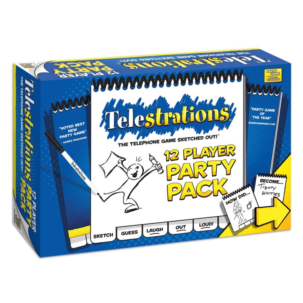USAopoly Telestrations Party Pack 12 Player | 600 New Phrases to Sketch | Board Game | A Fun Family Game for Kids and Adults | Family Game Night Just Got Better | Telephone Game Sketched Out, Multi-co USAopoly Telestrations Party Pack 12 Player | 600 New Phrases to Sketch | Board Game | A Fun Family Game for Kids and Adults | Family Game Night Just Got Better | Telephone Game Sketched Out, Multi-co