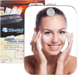 The Shave Well Company Anti-Fog Shaving Mirror for Travel | Fogless Bathroom Shower Mirror with Handheld Option for Men and Women | Hanging Shower Mirror Includes Long-Lasting Reusable Suction Cup The Shave Well Company Anti-Fog Shaving Mirror for Travel | Fogless Bathroom Shower Mirror with Handheld Option for Men and Women | Hanging Shower Mirror Includes Long-Lasting Reusable Suction Cup