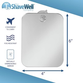 The Shave Well Company Anti-Fog Shaving Mirror for Travel | Fogless Bathroom Shower Mirror with Handheld Option for Men and Women | Hanging Shower Mirror Includes Long-Lasting Reusable Suction Cup The Shave Well Company Anti-Fog Shaving Mirror for Travel | Fogless Bathroom Shower Mirror with Handheld Option for Men and Women | Hanging Shower Mirror Includes Long-Lasting Reusable Suction Cup