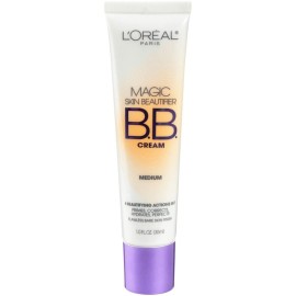 L\'Oral Paris Makeup Magic Skin Beautifier BB Cream Tinted Moisturizer, Medium, 1 fl oz, 1 Count