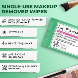 LA Fresh Makeup Remover Wipes with Vitamin E - Make up Remover Wipes for Face, Eyes, Lips - Face Wipes Travel Essentials - Case of 50ct Makeup Wipes LA Fresh Makeup Remover Wipes with Vitamin E - Make up Remover Wipes for Face, Eyes, Lips - Face Wipes Travel Essentials - Case of 50ct Makeup Wipes