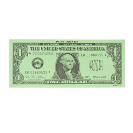 LEARNING ADVANTAGE One Dollar Play Bills - Set of 100 $1 Paper Bills - Designed and Sized Like Real US Currency - Teach Currency, Counting and Math with Play Money