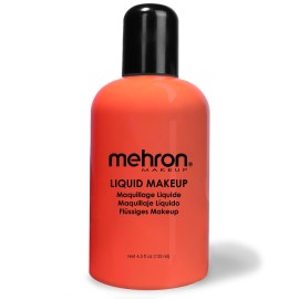 Mehron Makeup Liquid Makeup | Face Paint and Body Paint Perfect for Halloween, Cosplay I Air Brush Compatible 4.5 oz (133 ml) (Glow Orange)
