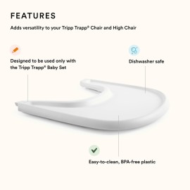 Stokke Tray, White - Designed Exclusively for Tripp Trapp Chair + Tripp Trapp Baby Set - Convenient to Use and Clean - Made with BPA-Free Plastic - Suitable for Toddlers 6-36 Months Stokke Tray, White - Designed Exclusively for Tripp Trapp Chair + Tripp Trapp Baby Set - Convenient to Use and Clean - Made with BPA-Free Plastic - Suitable for Toddlers 6-36 Months