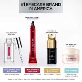L\'Oreal Paris Revitalift Triple Power Anti-Aging Eye Cream Treatment, with Pro Retinol, Hyaluronic Acid & Vitamin C to Reduce Wrinkles, De-puff and Brighten Skin, 0.5 fl. oz. L\'Oreal Paris Revitalift Triple Power Anti-Aging Eye Cream Treatment, with Pro Retinol, Hyaluronic Acid & Vitamin C to Reduce Wrinkles, De-puff and Brighten Skin, 0.5 fl. oz.