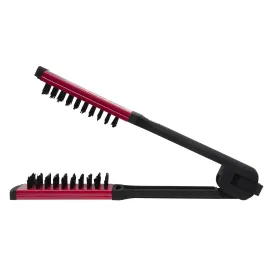Diane Ceramic Straightening Brush with Nylon Bristles for Smoothing and Styling Thick Coarse Hair, Double-Sided Hair Straightener Brush