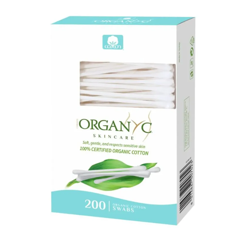 Organyc 100% Certified Organic Cotton Swabs - No Man-Made Materials, 200 Count, White Organyc 100% Certified Organic Cotton Swabs - No Man-Made Materials, 200 Count, White