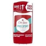 Old Spice Aluminum Free Antiperspirant Deodorant For Men, High Endurance, 24/7 Sweat Defense & Odor Protection, 24/7 Freshness & Lasting Scent, Pure Sport Scent, 3.0 oz (Pack of 2)
