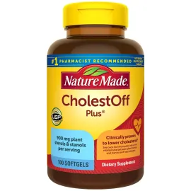 Nature Made CholestOff Plus, Dietary Supplement for Heart Health Support, 100 Softgels, 25 Day Supply Nature Made CholestOff Plus, Dietary Supplement for Heart Health Support, 100 Softgels, 25 Day Supply