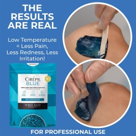 Cirepil - Blue - 800g Wax Beads - Unscented for Sensitive Skin - Disposable Blue Wax Refill - Fluid Gel Texture, Easy Removal, Peel-Off - No Strip Needed Cirepil - Blue - 800g Wax Beads - Unscented for Sensitive Skin - Disposable Blue Wax Refill - Fluid Gel Texture, Easy Removal, Peel-Off - No Strip Needed