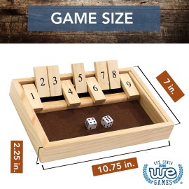 WE Games Classic Dice Board Game - 9 Number Flip Tiles with Natural Wooden Box - 11 inches WE Games Classic Dice Board Game - 9 Number Flip Tiles with Natural Wooden Box - 11 inches