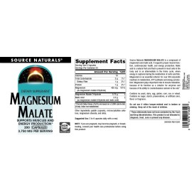 Source Naturals Magnesium Malate, Supports Muscles and Energy Production*, 3750 MG - 200 Capsules Source Naturals Magnesium Malate, Supports Muscles and Energy Production*, 3750 MG - 200 Capsules
