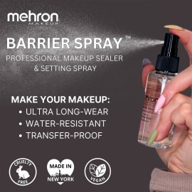Mehron Makeup Barrier Spray | Setting Spray for Makeup | Make up Setting Spray for Face 9 fl oz (266 ml) Mehron Makeup Barrier Spray | Setting Spray for Makeup | Make up Setting Spray for Face 9 fl oz (266 ml)