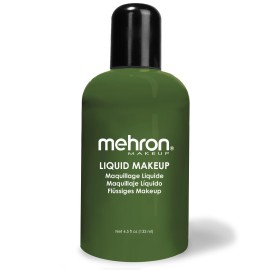 Mehron Makeup Liquid Makeup | Face Paint and Body Paint Perfect for Halloween, Cosplay I Air Brush Compatible 4.5 oz (133 ml) (GREEN)