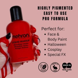Mehron Makeup Liquid Makeup | Face Paint and Body Paint Perfect for Halloween, Cosplay I Air Brush Compatible 4.5 oz (133 ml) (Red) Mehron Makeup Liquid Makeup | Face Paint and Body Paint Perfect for Halloween, Cosplay I Air Brush Compatible 4.5 oz (133 ml) (Red)