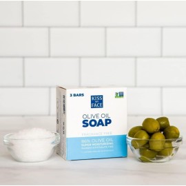 Kiss My Face Olive Oil Fragrance Free Bar Soap, Moisturizing Bar Soap, Cruelty Free Vegan Soap, Palm Oil Free, 4 Oz - 3 Count (Pack of 1) Kiss My Face Olive Oil Fragrance Free Bar Soap, Moisturizing Bar Soap, Cruelty Free Vegan Soap, Palm Oil Free, 4 Oz - 3 Count (Pack of 1)