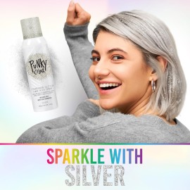 Punky Temporary Hair and Body Glitter Color Spray, Travel Spray, Lightweight, Adds Sparkly Shimmery Glow, Perfect to use On Hair, Skin, or Clothing, 3.5 oz - Silver