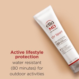 EltaMD UV Sport Sunscreen Lotion SPF 50 - Face and Body Sunscreen SPF 50, Water & Sweat Resistant, Zinc Oxide Formula for Active Lifestyles, 3 oz EltaMD UV Sport Sunscreen Lotion SPF 50 - Face and Body Sunscreen SPF 50, Water & Sweat Resistant, Zinc Oxide Formula for Active Lifestyles, 3 oz