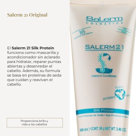 SALERM - Instant Hair Conditioner 21 Silk Protein - 100 ml - Leave-In or Rinse-Out Conditioner - with Silk Proteins - Heat Protector and Hydrating SALERM - Instant Hair Conditioner 21 Silk Protein - 100 ml - Leave-In or Rinse-Out Conditioner - with Silk Proteins - Heat Protector and Hydrating