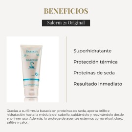 SALERM - Instant Hair Conditioner 21 Silk Protein - 100 ml - Leave-In or Rinse-Out Conditioner - with Silk Proteins - Heat Protector and Hydrating SALERM - Instant Hair Conditioner 21 Silk Protein - 100 ml - Leave-In or Rinse-Out Conditioner - with Silk Proteins - Heat Protector and Hydrating