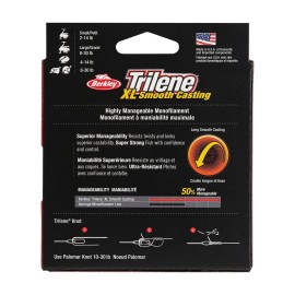 Berkley Trilene XL, Clear, 8lb | 3.6kg, 330yd | 301m Monofilament Fishing Line, Suitable for Freshwater Environments Berkley Trilene XL, Clear, 8lb | 3.6kg, 330yd | 301m Monofilament Fishing Line, Suitable for Freshwater Environments