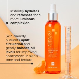 Andalou Naturals, Toner Facial Toner Helps Hydrate Balance Skin pH For Clear Even Skin, Clementine Plus C, 6 Fl Oz