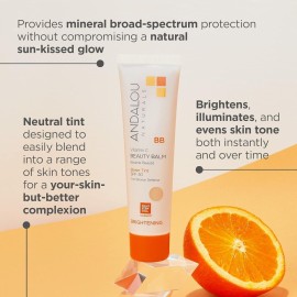 Andalou Naturals Vitamin C BB Beauty Balm Sheer Tint SPF 30, 2-in-1 BB Cream & Face Sunscreen with Broad Spectrum Protection, Mineral Sunscreen with Non-Nano Zinc Oxide, 2 Fl Oz Andalou Naturals Vitamin C BB Beauty Balm Sheer Tint SPF 30, 2-in-1 BB Cream & Face Sunscreen with Broad Spectrum Protection, Mineral Sunscreen with Non-Nano Zinc Oxide, 2 Fl Oz