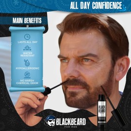 Blackbeard Formula X - Instant, Hypoallergenic, Temporary Color for Men\'s Facial Hair - Dark Brown, 1-Day Beard Tint, Mustache, Eyebrow & Sideburn Coloring - Temporary Dye - 1 Pack