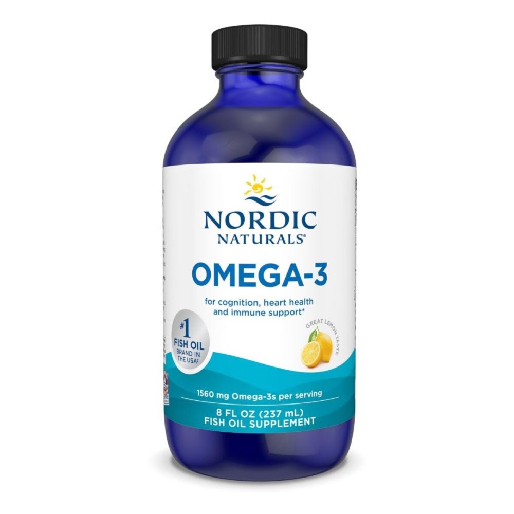 Nordic Naturals Omega-3, Lemon Flavor - 8 oz - 1560 mg Omega-3 - Fish Oil - EPA & DHA - Immune Support, Brain & Heart Health, Optimal Wellness - Non-GMO - 48 Servings Nordic Naturals Omega-3, Lemon Flavor - 8 oz - 1560 mg Omega-3 - Fish Oil - EPA & DHA - Immune Support, Brain & Heart Health, Optimal Wellness - Non-GMO - 48 Servings