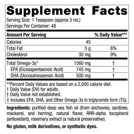 Nordic Naturals Omega-3, Lemon Flavor - 8 oz - 1560 mg Omega-3 - Fish Oil - EPA & DHA - Immune Support, Brain & Heart Health, Optimal Wellness - Non-GMO - 48 Servings Nordic Naturals Omega-3, Lemon Flavor - 8 oz - 1560 mg Omega-3 - Fish Oil - EPA & DHA - Immune Support, Brain & Heart Health, Optimal Wellness - Non-GMO - 48 Servings