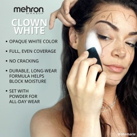 Mehron Makeup Clown White Professional Face Paint Cream Makeup | White Face Paint for Stage, Film, Cosplay, & Mime | Halloween Clown 16 oz (453g) Mehron Makeup Clown White Professional Face Paint Cream Makeup | White Face Paint for Stage, Film, Cosplay, & Mime | Halloween Clown 16 oz (453g)