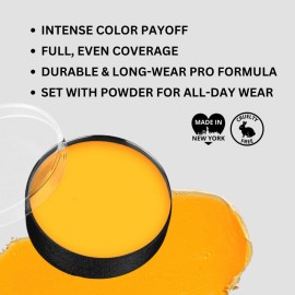 Mehron Makeup Color Cups | Stage, Foundation, Face Paint, Body Paint, Halloween Makeup | Greasepaint .5 oz (14 g) (Yellow)