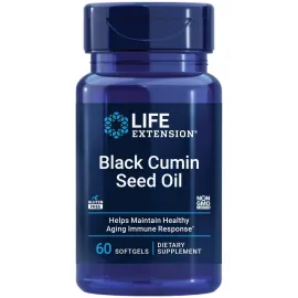 Life Extension Black Cumin Seed Oil, black cumin, immune health support, whole-body health, healthy aging, gluten free, non-GMO, 60 softgels
