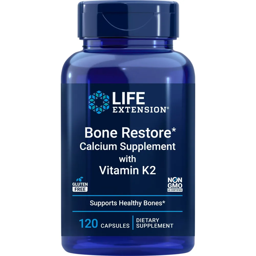 Life Extension Bone Restore + Vitamin K2 Vitamins & Minerals Maintain Bone Health & Strength - Fortifying Nutrients Calcium, D3 & Important Bone Building Minerals - Non-GMO, Gluten-Free -120 Capsules Life Extension Bone Restore + Vitamin K2 Vitamins & Minerals Maintain Bone Health & Strength - Fortifying Nutrients Calcium, D3 & Important Bone Building Minerals - Non-GMO, Gluten-Free -120 Capsules