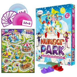 Number Park - Addition & Subtraction Math Games for Kids Ages 5-8 - Fun Educational Learning Game - Board Games for Kindergarten & Up - Gift