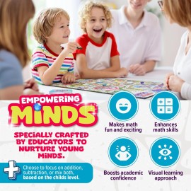 Number Park - Addition & Subtraction Math Games for Kids Ages 5-8 - Fun Educational Learning Game - Board Games for Kindergarten & Up - Gift