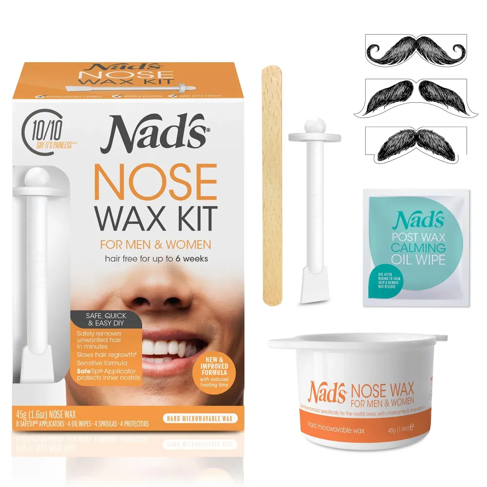 Nad\'s Nose Wax Kit for Men & Women - Waxing Kit for Quick & Easy Nose Hair Removal, 1 Count Nad\'s Nose Wax Kit for Men & Women - Waxing Kit for Quick & Easy Nose Hair Removal, 1 Count