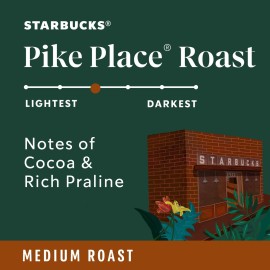 Starbucks K-Cup Coffee Pods, Medium Roast Coffee, Pike Place Roast for Keurig Brewers, 100% Arabica, 4 boxes (96 pods total) Starbucks K-Cup Coffee Pods, Medium Roast Coffee, Pike Place Roast for Keurig Brewers, 100% Arabica, 4 boxes (96 pods total)