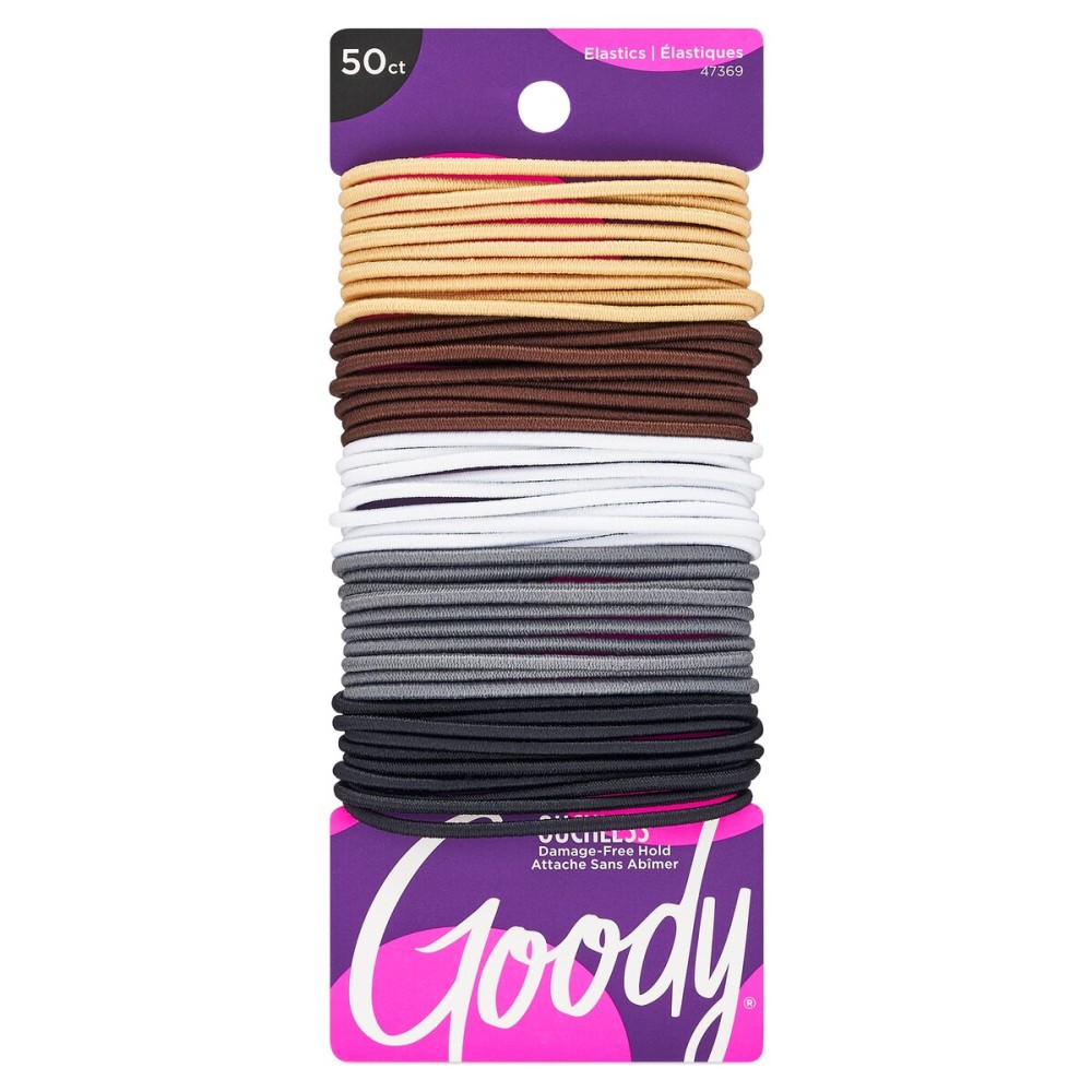Goody Ouchless Elastic Hair Ties - 50 Ct, Assorted Neutrals, 2MM Rubber Bands for Hair, Pain-Free Hair Accessories for Women & Men, Made for Long-Lasting Braids, Ponytails & More, For Fine Hair Goody Ouchless Elastic Hair Ties - 50 Ct, Assorted Neutrals, 2MM Rubber Bands for Hair, Pain-Free Hair Accessories for Women & Men, Made for Long-Lasting Braids, Ponytails & More, For Fine Hair