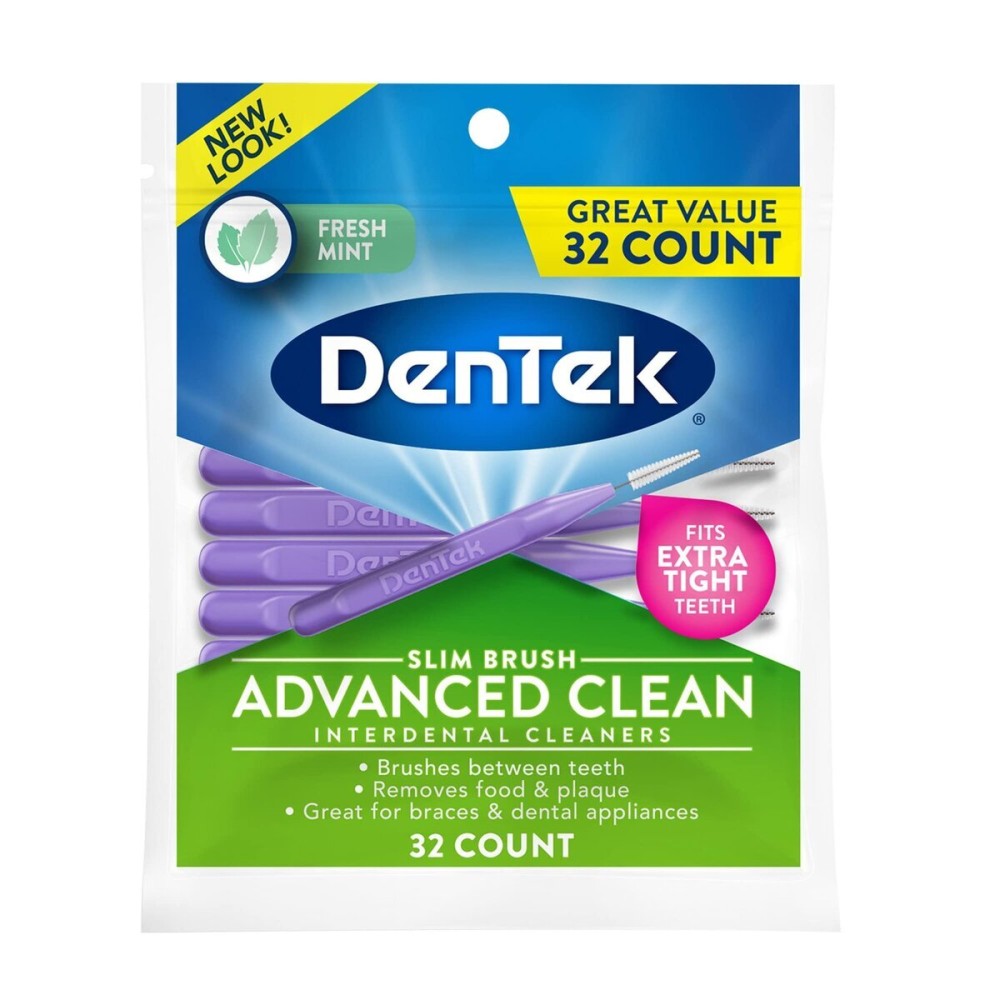 DenTek Slim Brush Advanced Clean Interdental Cleaners, Extra Tight, 32 Count DenTek Slim Brush Advanced Clean Interdental Cleaners, Extra Tight, 32 Count