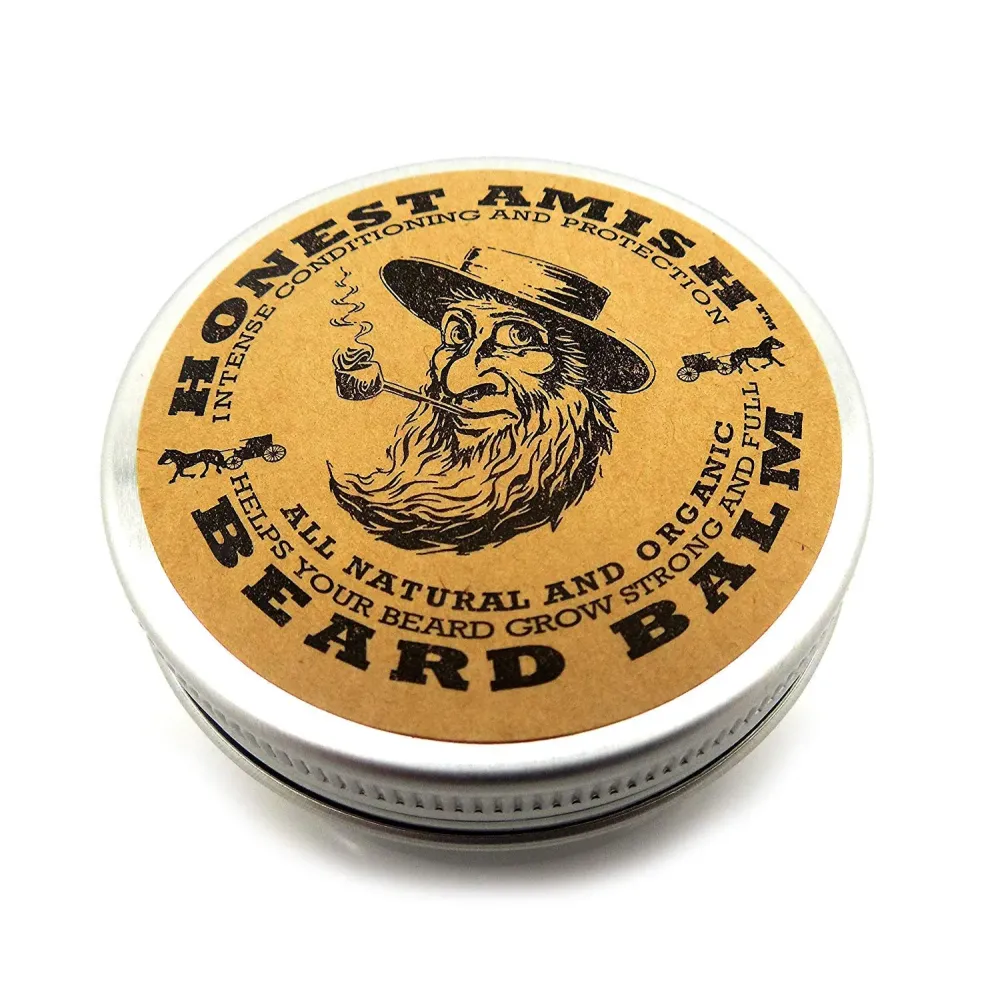 Honest Amish Beard Balm Leave-in Conditioner - Made with only Natural and Organic Ingredients - 2 Ounce Tin