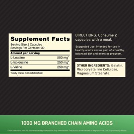 Optimum Nutrition Instantized BCAA Capsules, Keto Friendly Branched Chain Essential Amino Acids, 1000mg, 60 Count Optimum Nutrition Instantized BCAA Capsules, Keto Friendly Branched Chain Essential Amino Acids, 1000mg, 60 Count