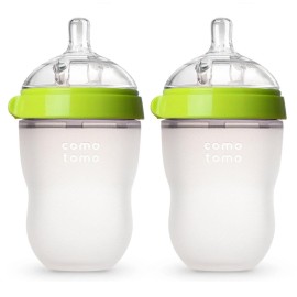 Comotomo Baby Bottle Double Pack, Green, 8oz Comotomo Baby Bottle Double Pack, Green, 8oz