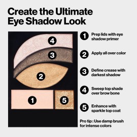 REVLON PhotoReady Eye Contour Kit, Eyeshadow Palette with 5 Wet/Dry Shades & Double-Ended Brush Applicator, Watercolors (520), 0.1oz REVLON PhotoReady Eye Contour Kit, Eyeshadow Palette with 5 Wet/Dry Shades & Double-Ended Brush Applicator, Watercolors (520), 0.1oz
