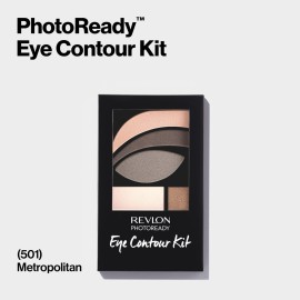 Revlon PhotoReady Eye Contour Kit, Eyeshadow Palette with 5 Wet/Dry Shades & Double-Ended Brush Applicator, Metropolitan (501), 0.1 oz Revlon PhotoReady Eye Contour Kit, Eyeshadow Palette with 5 Wet/Dry Shades & Double-Ended Brush Applicator, Metropolitan (501), 0.1 oz
