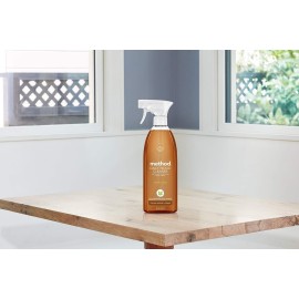 Method Daily Wood Cleaner, Almond, Plant-Based Formula That Cleans Shelves, Tables and Other Wooden Surfaces While Removing Dust & Grime, 28 oz Spray Bottles, (Pack of 1) Method Daily Wood Cleaner, Almond, Plant-Based Formula That Cleans Shelves, Tables and Other Wooden Surfaces While Removing Dust & Grime, 28 oz Spray Bottles, (Pack of 1)