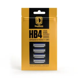 HeadBlade Men\'s HB4 Refill Shaving Razor Blades. Stainless Steel Blades for No Tugging or Pulling, Shave Less, Works for Face, Body, and Scalp (Pack of 1)